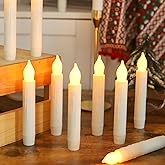 MUMCHASI 24 Packs Flameless Taper Candles Battery Operated Candlestickes Electric LED Candles Flickering Christmas Candlesticks Warm Yellow Light Party Home Decor H: 6 inches No Remote