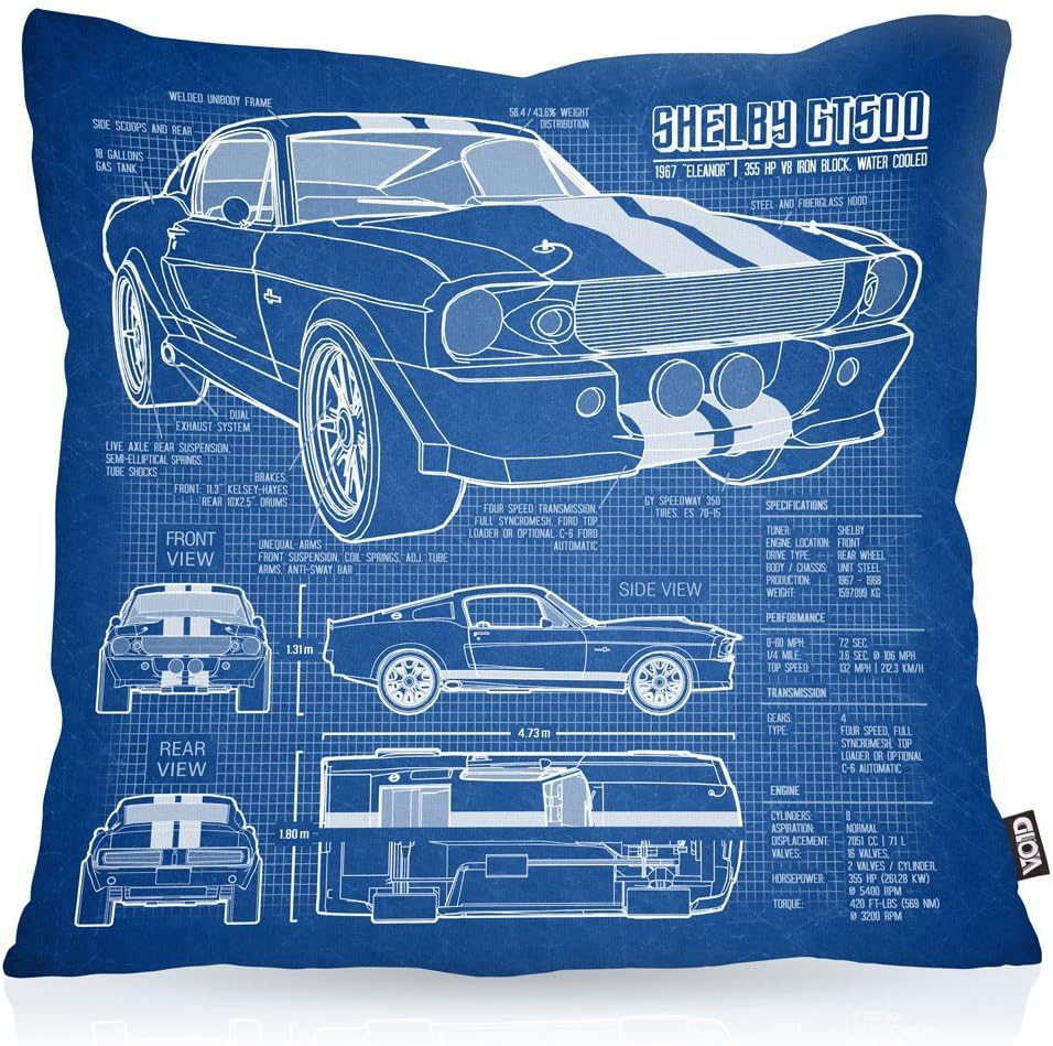 VOID GT 500 Blueprint cushion with pattern cushion cover outdoor indoor. Kissen Größe:40 x 40 cm