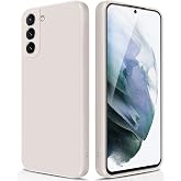 GiiYoon Silicone Case for Samsung Galaxy S21, Off White | Full Body Silky Soft Touch, Camera Protection, Shockproof Cover, Microfiber Lining