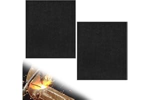 TOHONFOO Welding Blanket Fireproof, 2 Packs Heat Resistant Flame Retardant Protective Mat Up To 1800°F, Carbon Felt Welding Mat Insulation Pad for Solder Plumbers, HVAC, Copper Pipe, 10'' x 14''