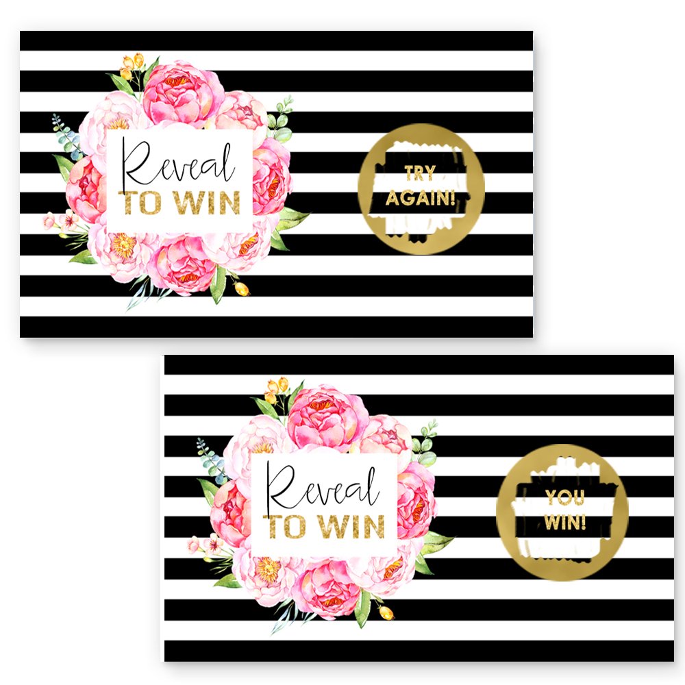 Paper Clever Party Exotic Floral Scratch Off Game Set of 28 (3 Winners)