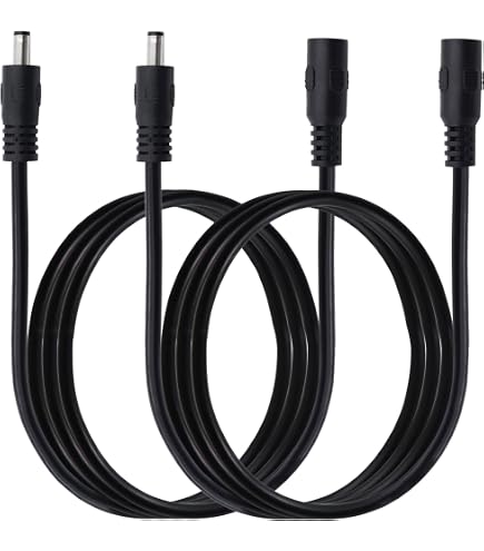 DC Power Adapter Cable - 5.5mm X 2.1mm Female To 3.5mm X 1.35mm Male Converter (Black) 6 thumbnail image