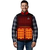 ORORO Men's Upgraded 5-Zone Heated Vest with USB-C Rechargeable Battery, Lightweight Heated Puffer Vest