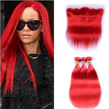 Amazon Com Ruma Hair 8a Rihanna Red Brazilian Silky Straight