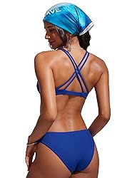 CRZ YOGA Womens V Neck Bikini Tops Twist Front