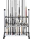 Ucool Fishing Rod Rack, Fishing Rods Holder Storage Fishing Pole Aluminum Fishing Pole Holder Stand Organizer for Home and Garage, Holds Up to 12 Rods