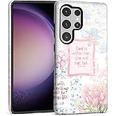 SKAMIX Case for Samsung Galaxy S25 Ultra,Camera Full Shell Protection Soft Phone Case-Flower Bible Pattern