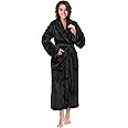 PAVILIA Women Robe Fleece Plush Soft, Fluffy Fuzzy Cozy Warm Lightweight Bathrobe, Shower Spa House Long Robe for Women