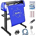 VEVOR Vinyl Cutter 28 Inch Vinyl Cutter Machine with 20 Blades Maximum Paper Feed 720mm Vinyl Plotter Cutter Machine with Sturdy Floor Stand Adjustable Force and Speed for Sign Making