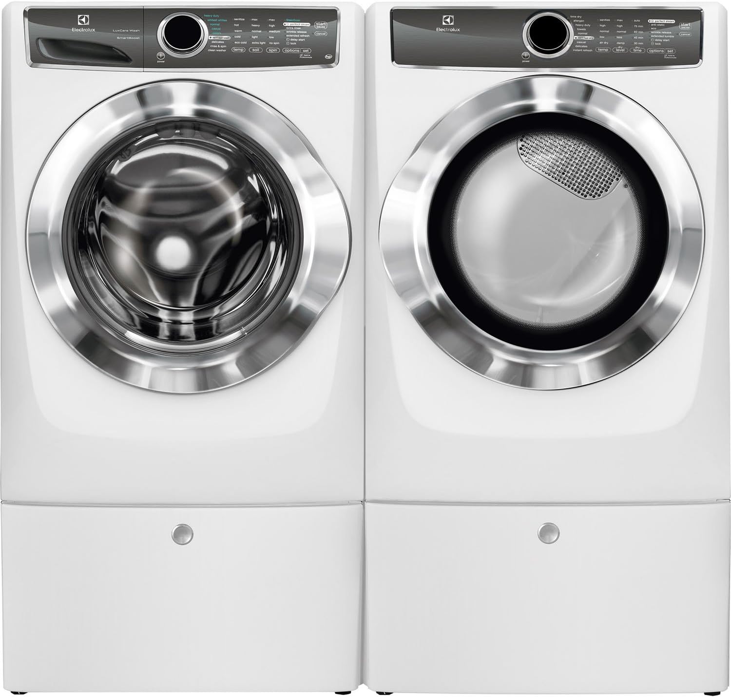 EFME627UTT 27 Electric Dryer and Two EPWD257UTT Pedestal Electrolux