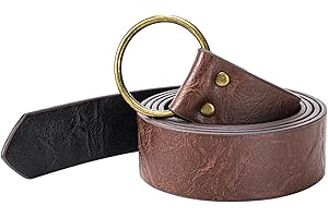 Berenlu Double-Sided Renaissance Belt - Brown/Black, The Viking Belt featuring a Wide & Thick Design This Vintage O-Ring Medieval Belt is the Perfect Renaissance Accessory for Halloween and Cosplay