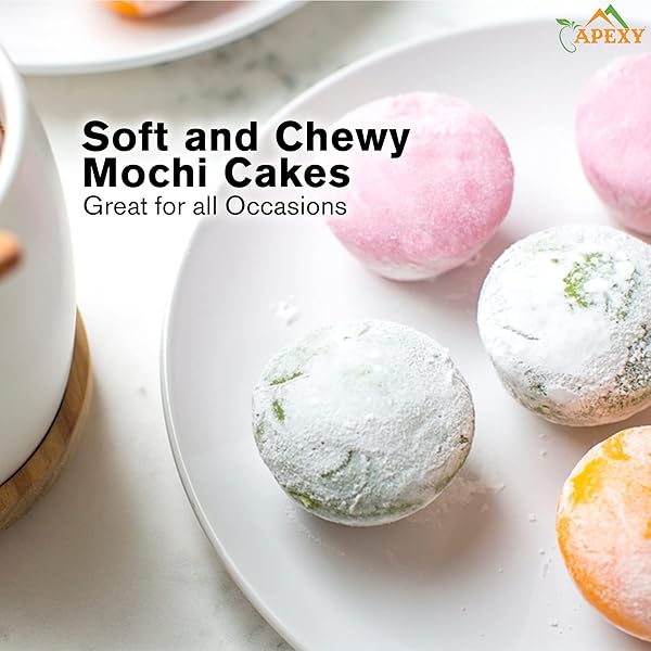 APEXY JAPANESE STYLE MOCHI DAIFUKU TRADITIONAL JAPANESE RICE CAKES, 8.5 OZ (8 PCS) (STRAWBERRY)
