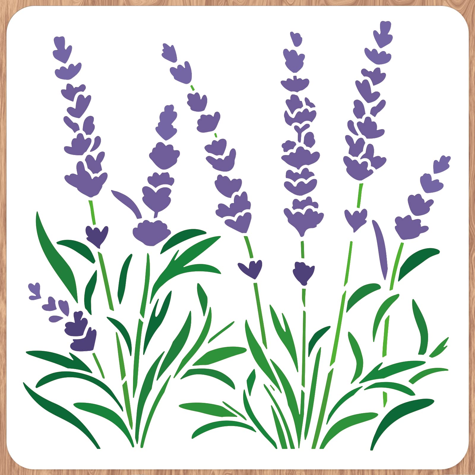 INFUNLY Lavender Wall Stencils for Painting 11.8x11.8 Tile Stencil Set Reusable Plastic Wall Stencils Template for Painting on Wood Wall Furniture Floor Tiles Fabric DIY Home Decor
