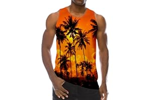Loveternal Mens 3D Print Tank Top Summer Casual Novelty Polyester Gym Workout Bodybuilding Tank Tops