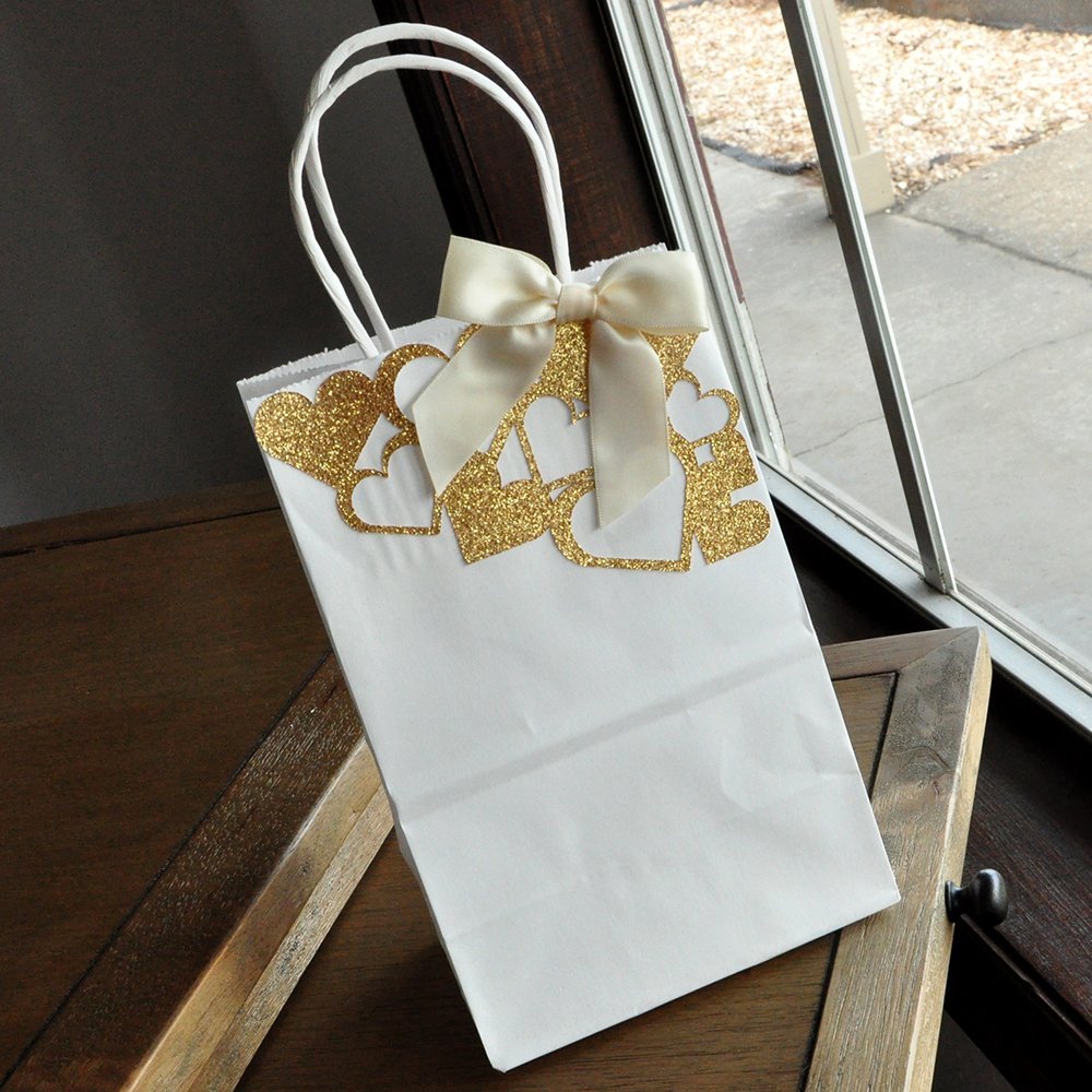 Gift Bags for Bridesmaids. Set of 5. Small White Paper Bags