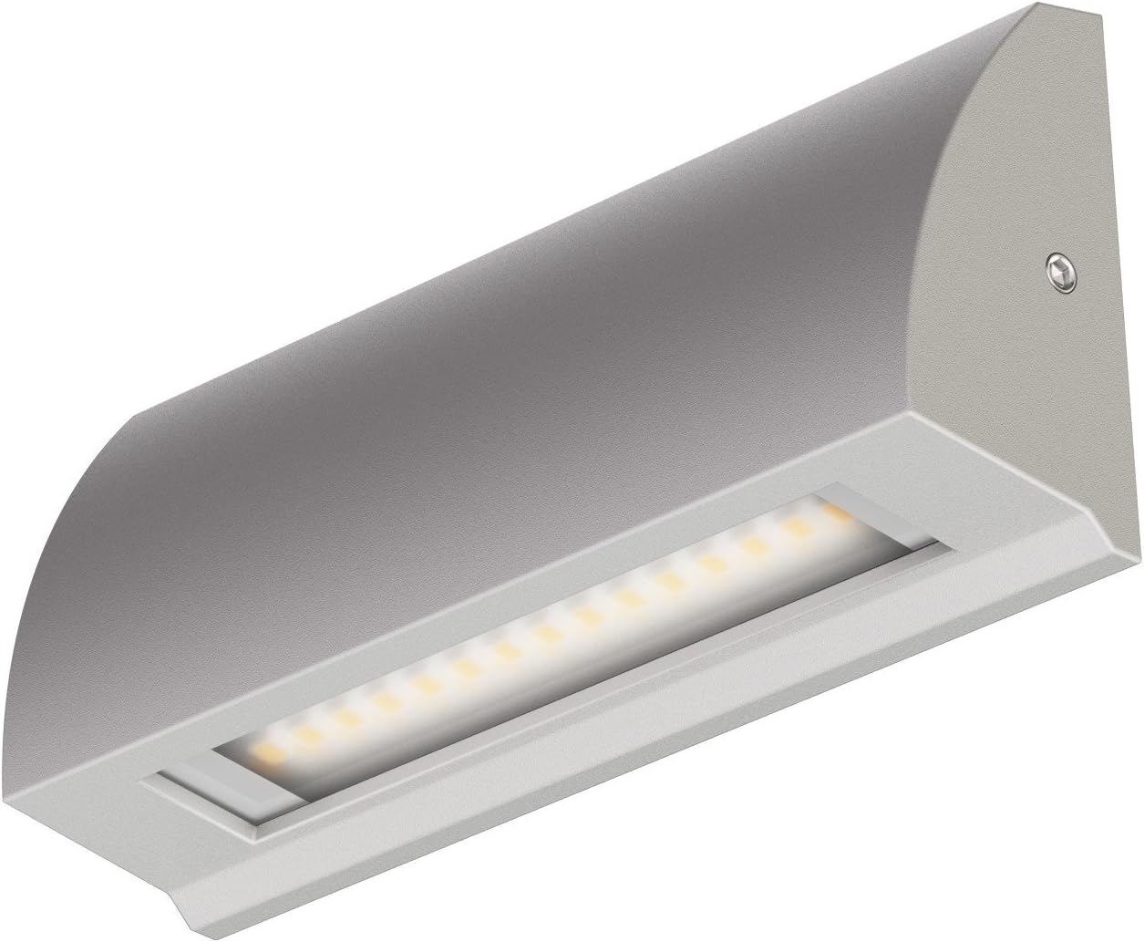 ledscom.de LED wall Light/Staircase Light SEGIN for Outdoors IP54, Flat, Downlight, Grey matt, Angular, 3.8 W, 265lm, Warm White