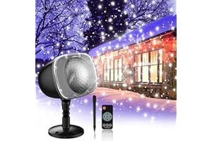 SUNBOX Christmas Snowfall Light Projector, Holiday Projector Lights with Remote Control,Rotating Snow Falling Lights,Outdoor Waterproof Landscape Decorative Lighting for Halloween Wedding Garden（Snow Spots）