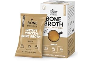 Bone Brewhouse - Unflavored Chicken Bone Broth Protein Powder - Keto & Paleo Friendly - Instant Soup Broth - 15g Protein - Natural Collagen, Gluten-Free & Dairy Free - 5 Servings