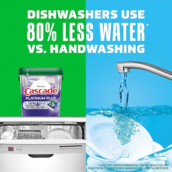 CASCADE PLATINUM PLUS DISHWASHER POD, DISH DETERGENT ACTIONPACS, DISHWASHER DETERGENT, FRESH, 52 COUNT