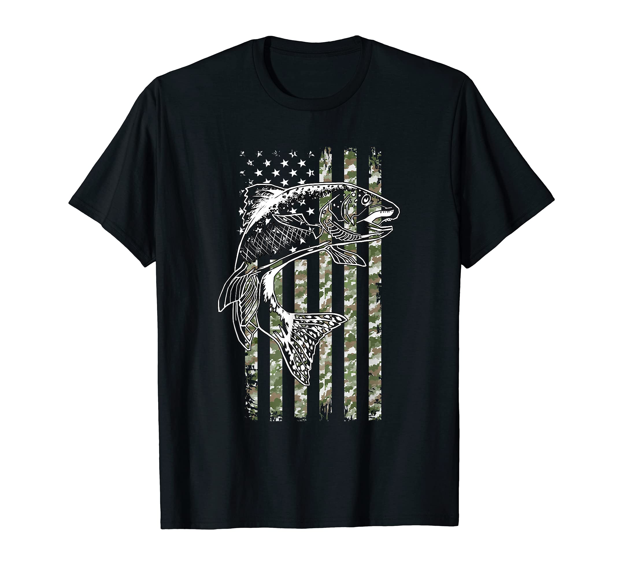 Fishing USA I America Flag Fisherman Accessories Papa T-Shirt