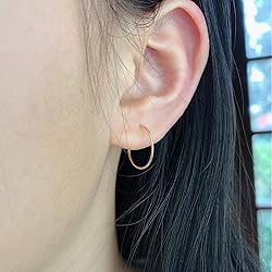 LUCKYJEWUS 14k Gold Filled Conch Hoop Earrings for