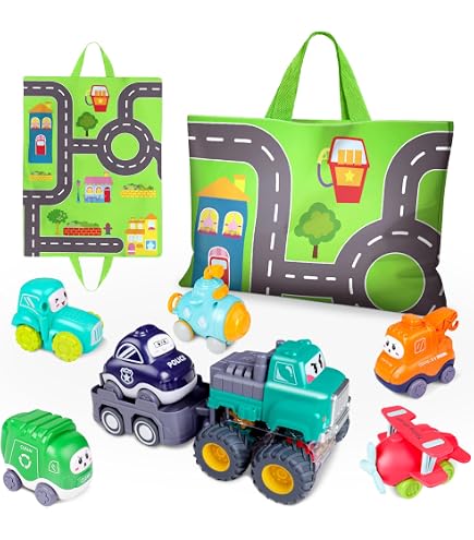 ALASOU Animal Car Toys For 1-2 Year Old Boys – 4 Press & Go Cars With Animal Drivers, First Birthday Gift