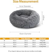 Enjamoy Plush Donut Dog Bed Calming Round Bed Dark Grey 70cm view 2