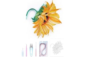 Uniquilling Quilling Kit, Paper Quilling Kits, 16 * 20-in Sunflower Paper Filigree Kits with Quilling Tools& Using Manual, DIY Quilling Artwork Modern Wall Art for Living Room