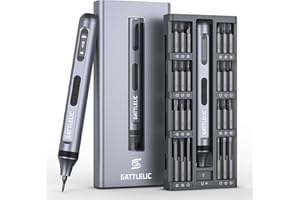 Mini Electric Screwdriver, GATTLELIC 52 in 1 Electric Precision Screwdriver Kit with LED Light, Small Power Screwdriver Cordless Rechargeable with Magnetic Bits, Repair Tool for Electronic Watch Phone