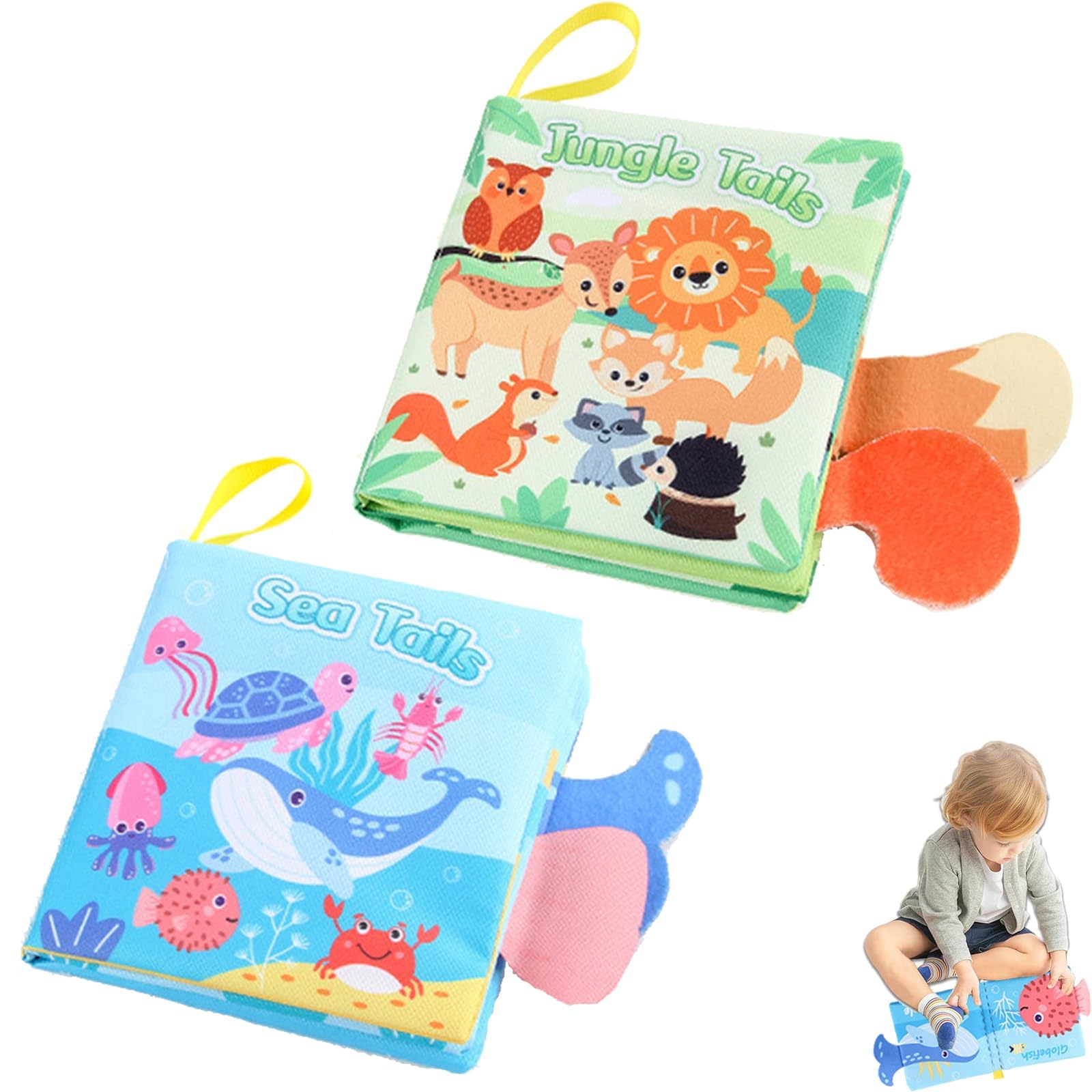 ARROMI 2 Pack Books for Baby Sensory Development, 6-12 Months, Early Education Toys 0-6 Months, Boys & Girls Gifts