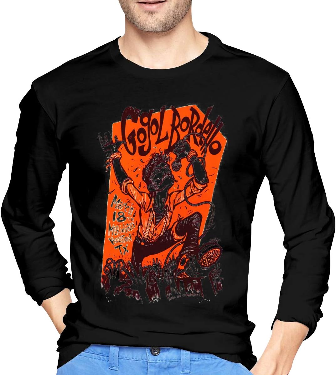 COURTNEY FRANCIS Mens Classic Gogol Bordello Long Sleeve T Shirt Black