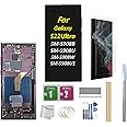 Galaxy S22 Ultra LCD Screen with Frame Replacement for Samsung Galaxy S22 Ultra SM-S908B SM-S908U1, SM-S908W LCD Screen Display Touch Digitizer with Frame+Tool(Fingerprint not Supported) (Burgundy)