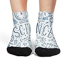XIdan-die Womens Athletic Crew Socks Blue Physical Science Moisture Wicking Casual Socks