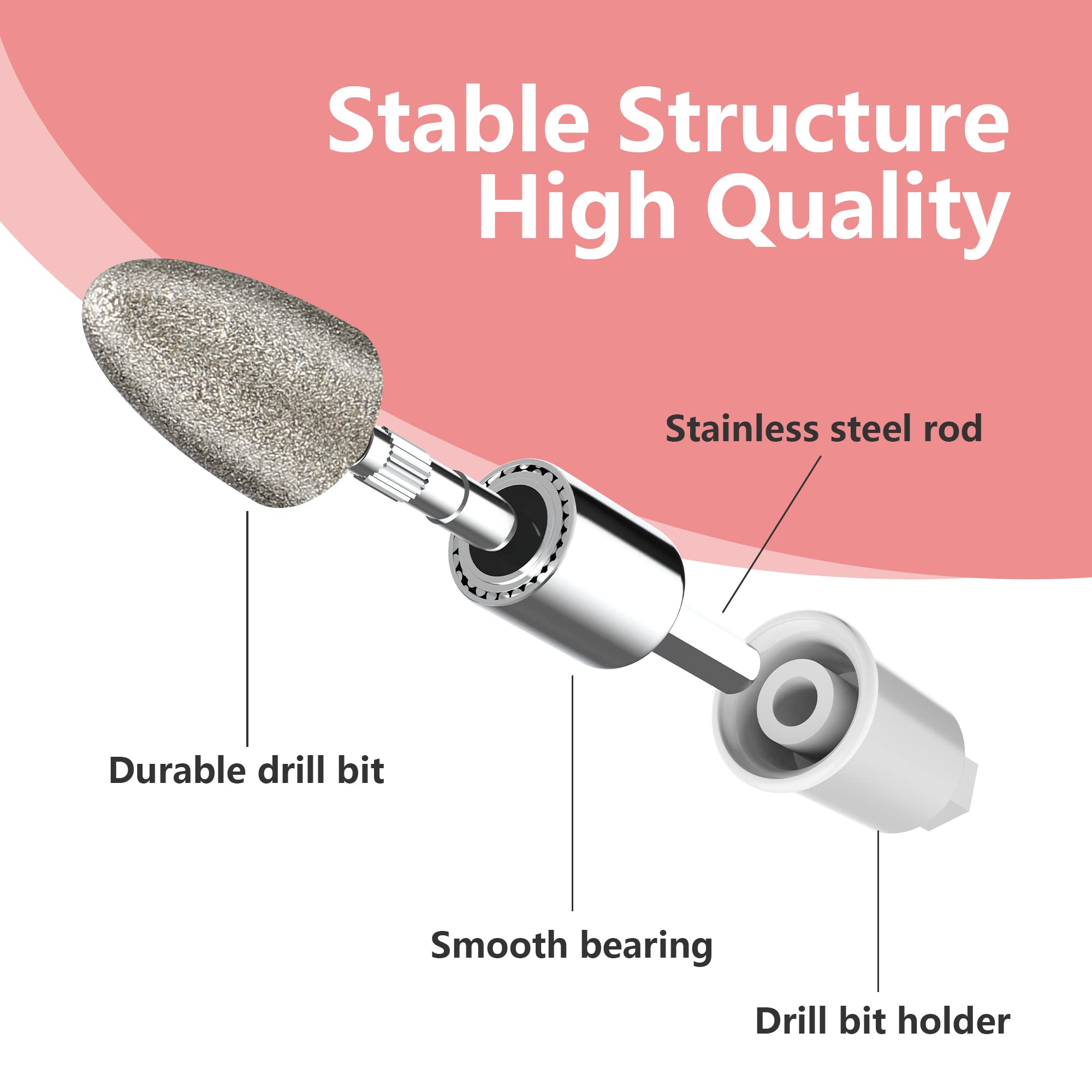Sapphire Cone, Nail Drill Bit for POLAMD Professional Manicure Pedicure Set for Thinning Thick Fingernails, Toenails, and Removing Calluses, Dead Skin(Device not Included)