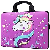 GHJTFC 12Inch Laptop Sleeve Carrying Bag Protective Case Neoprene Sleeve Tote Tablet Cover Notebook Briefcase Bag with Handle (Unicorn,12")