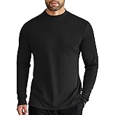 COOFANDY Men's Mock Turtleneck Long Sleeve Shirts Slim Fit Basic T-Shirt Lightweight Ribbed Pullover Sweater