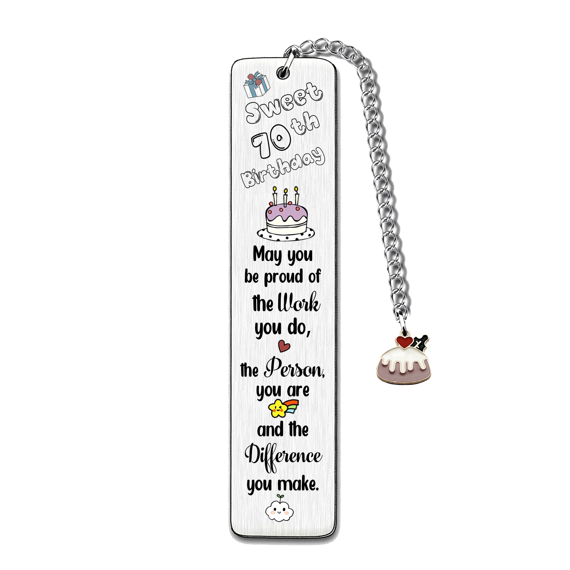 Bookmarks Birthday Gifts Appreciate Dad Mum Encouragement Happy 70th Birthday Present Personalized Book Lover Birth Day Best Wishes Keepsakes for Auntie Uncle Grandad Grandma Friends Bestie (70th)