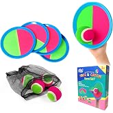 Toss and Catch Ball Set &ndash; Family Outdoor Games, Games for Kids Ages 4-8 +, Beach Kids Toys Great for Boys and Girls, Ideal for Birthday Includes 4 Paddles 4 Sticky Balls (36 Months+)