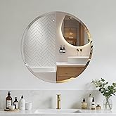 Round Bathroom Mirror, 18 inch Round Frameless Mirror,Frameless Bathroom Mirror, Suitable for Bathroom, Hall, Entry, Modern and Elegant Look (18inch)