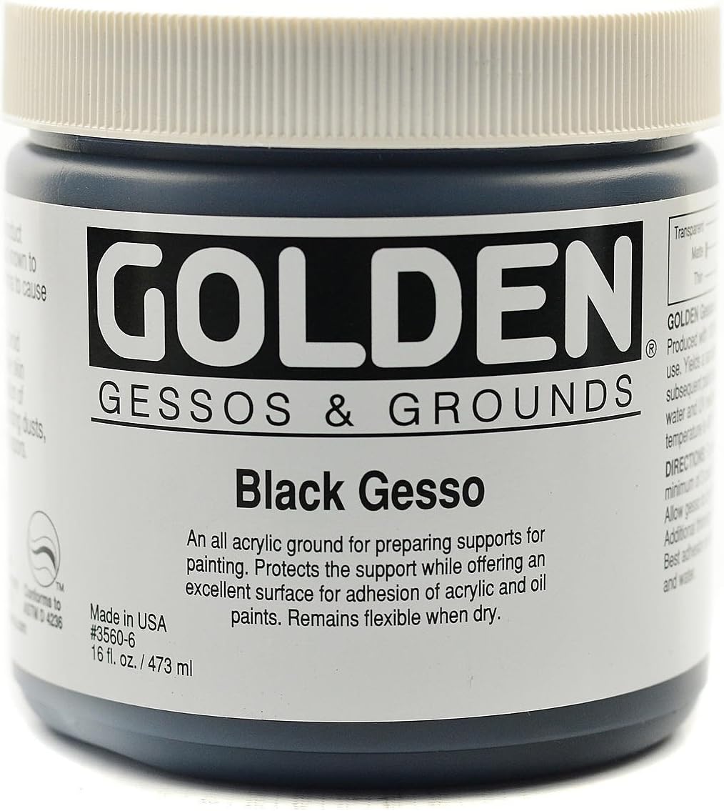 GOLDEN Medium Acrylic: GESSO Acrylic 946ml Excellent Semi Absorbent Surface for Oils and Acrylics, White - Image 4