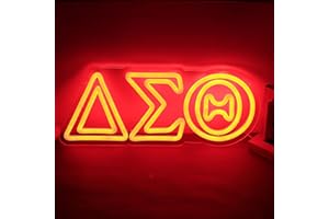 Tiabuy Delta Sigma Theta Neon Signs - Greek Paraphernalia for Women, 5V Power Neon Lights with Dimming for Sorority Party Decor, Graduation Gift 17*12inch