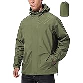 UIQUR Mens Lightweight Rain Jacket Waterproof Windbreaker Packable Rain Coat with Hood for Golf Running Hiking Travel