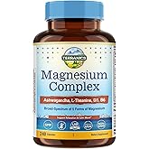 Terranics Magnesium Complex Supplement with Glycinate, Citrate, Taurate & Malate | Supports Nerve & Mood Health | Includes Ashwagandha, L-Theanine, Vitamin D3 & B6 | 240 Capsules | Non-GMO