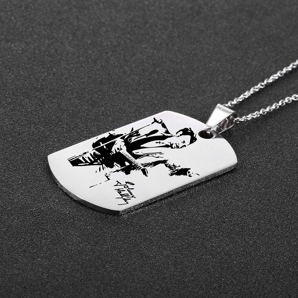 Emballage de boîte Cadeau AFSTALR Johnny Hallyday Pendentif Collier