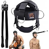 Neck Harness for Weight Training with Pulley System - Adjustable Head Harness for Neck Strength,Thick Neoprene Padding &amp; Chin Strap - Neck Exerciser Equipment for Gym, MMA, Boxing