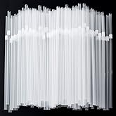 NINU 200-Pack Disposable Plastic Straws, Clear Flexible Bendable Drinking Party Fancy Straws for Juice, Milk, Cocktail etc, 0