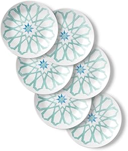 Corelle Chip Resistant Appetizer Plates, 6-Piece, Amalfi Verde