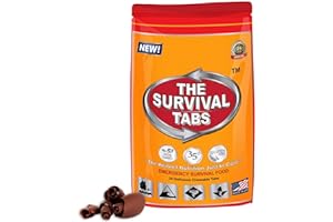 THE SURVIVAL TABS Survival food emergency survival tablets 2-days food supply 24 tabs emergency protein ration Gluten free non-GMO 25 years shelf life long term food storage - chocolate flavor