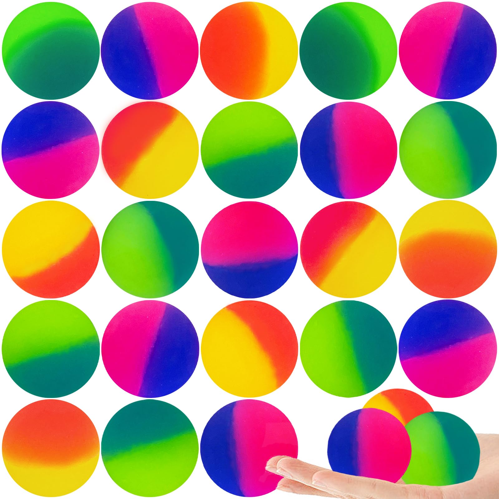 Photo 1 of Irrmshr 25 Pcs Multi-Item Party Favor Ball 45 mm Jumbo Super Bouncy Balls for Party Supplies