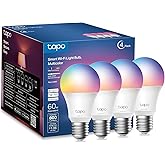 TP-Link Tapo Smart Wi-Fi Light Bulbs, 16M Colors RGBW, Dimmable, Compatible w/Alexa and Google Home, A19, 60W Equivalent, 800
